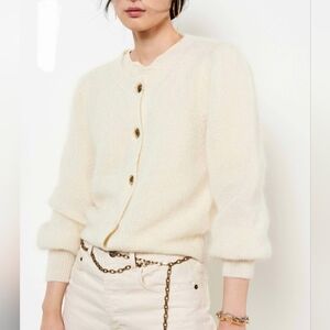 ba&sh Cream Button-Up Cardigan